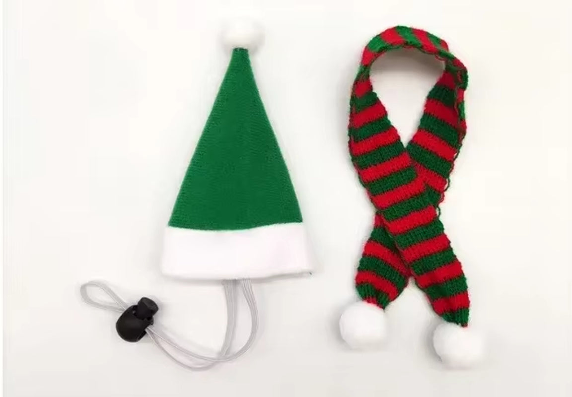 Hamster Christmas Halloween Costume Guinea Pig Small Pet Hat Scarf Headwear Pet Outfits for Chinchilla Rabbit Bunny Accessories