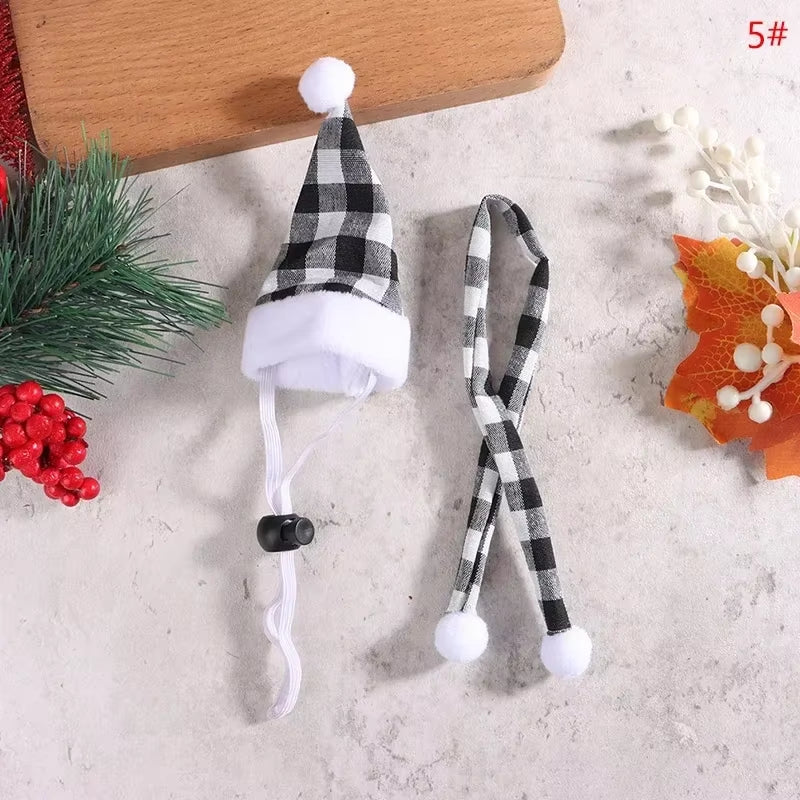 Hamster Christmas Halloween Costume Guinea Pig Small Pet Hat Scarf Headwear Pet Outfits for Chinchilla Rabbit Bunny Accessories