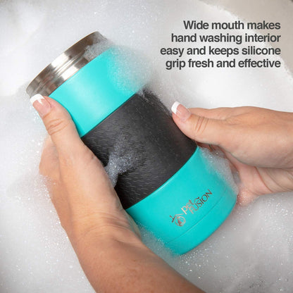Portable Dog Water Bottle & Dog Water Bottle Dispenser (New - Large 22Oz Water & Food Dispenser) Insulated 2 Wall Stainless Steel - Optimal Cool Water Temp - Perfect Dog Travel Water Bottle